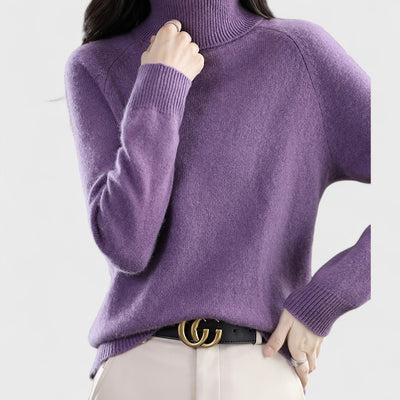 Sapphire - Solid High Neck Jumper
