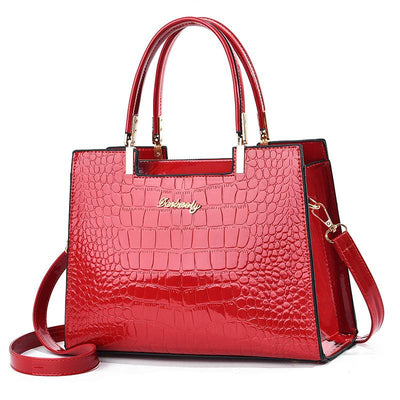 Gianna Boutique - Glossy Crocodile Pattern Handbag