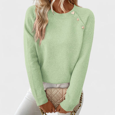 Roxanne - Elegant Women's Asymmetrical One-Shoulder Sweater with Buttons