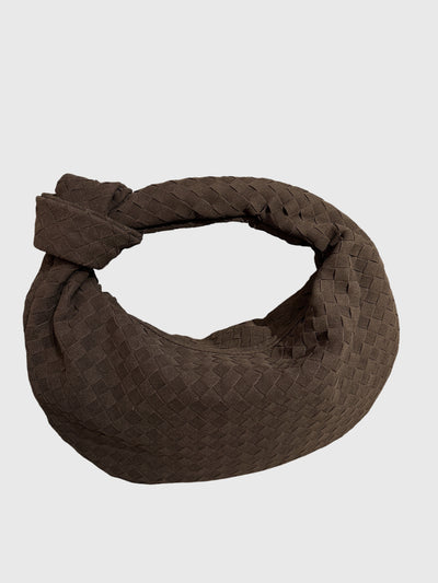 Celeste | Medium Woven Suede Bag with Knot