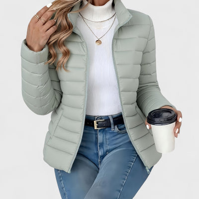 Philipa - Elegant Long Jacket with High Collar