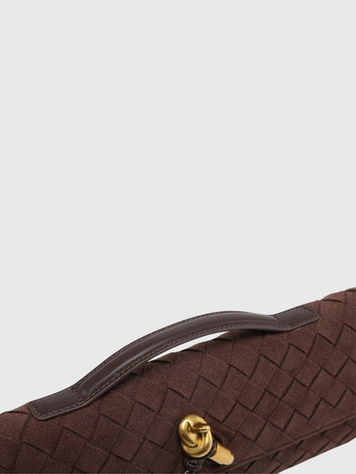 Cherry | Luxury Suede Intrecciato Clutch