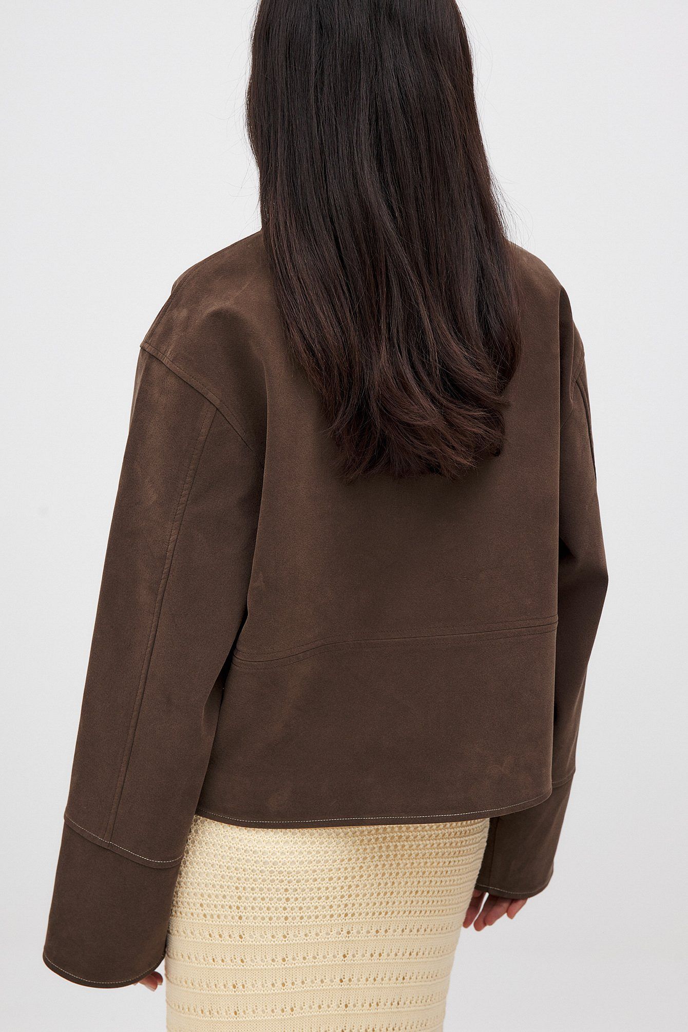 VALIRA Zip Jacket in Faux Suede