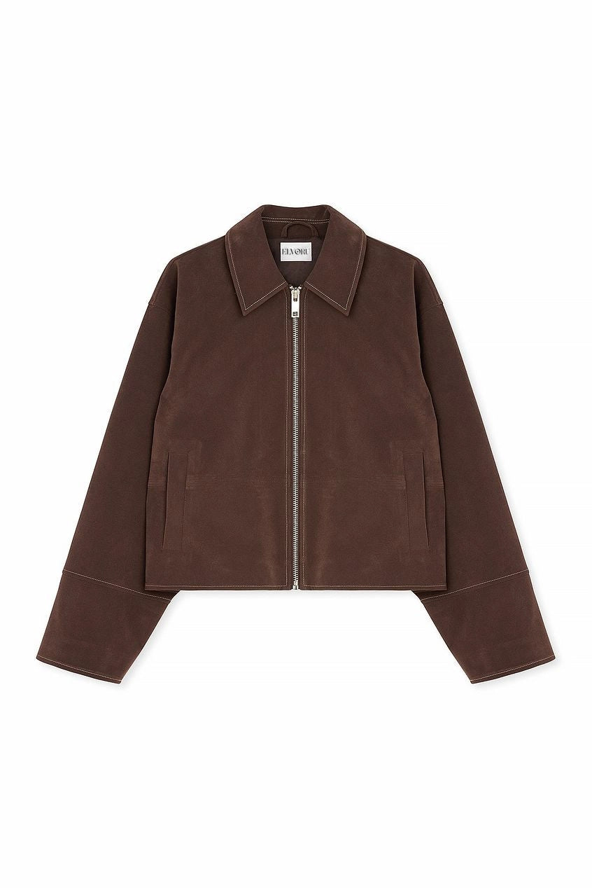 VALIRA Zip Jacket in Faux Suede