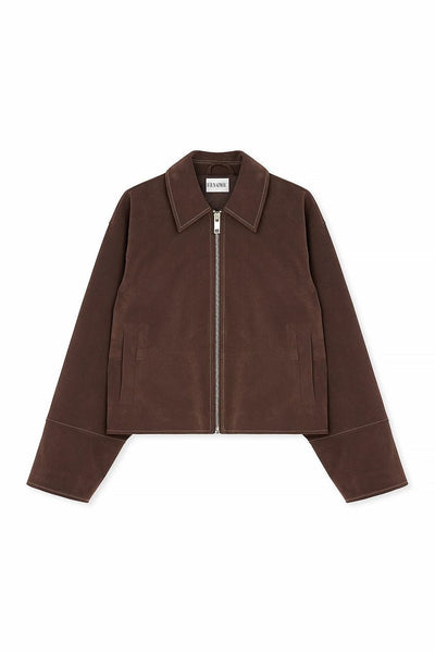 VALIRA Zip Jacket in Faux Suede