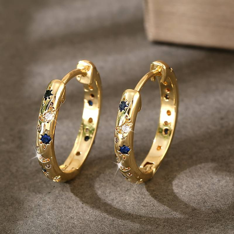Glossy Vintage Gold Drop Earrings