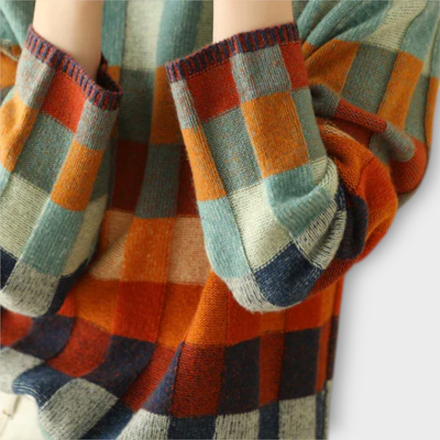 Erika - Patchwork High Neck Sweater