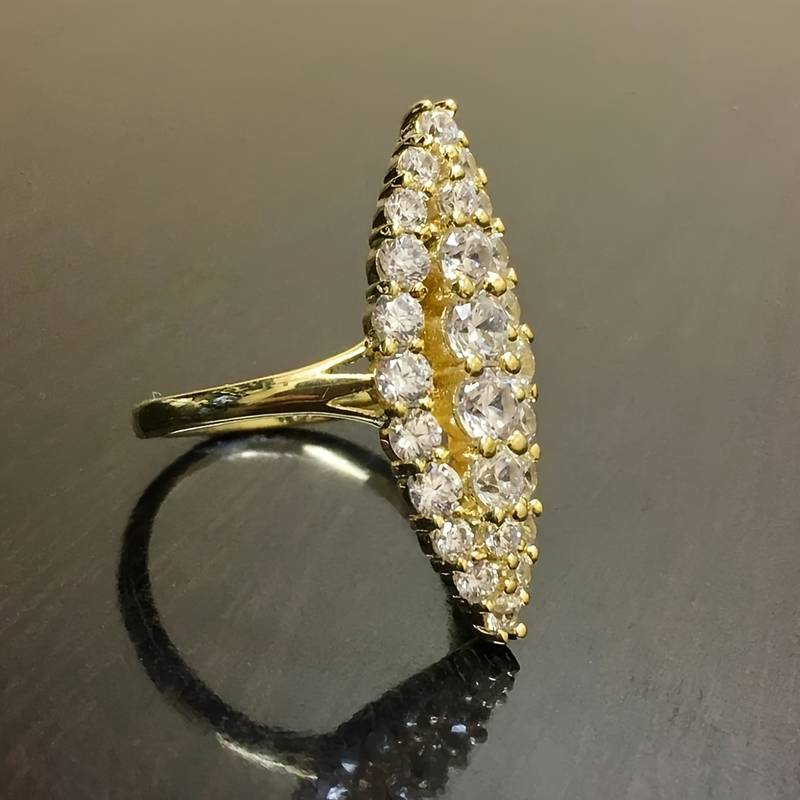 Vintage Oval Cut Crystal Ring