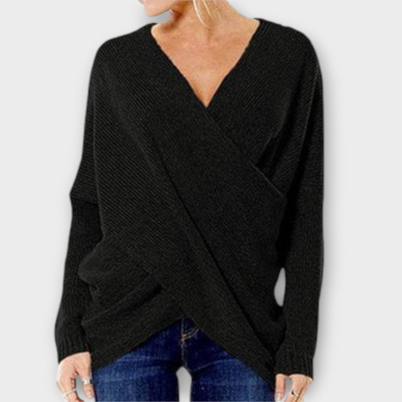 Heidi - Crossed Knit Sweater