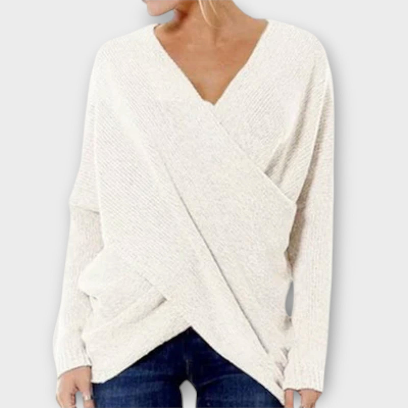 Heidi - Crossed Knit Sweater