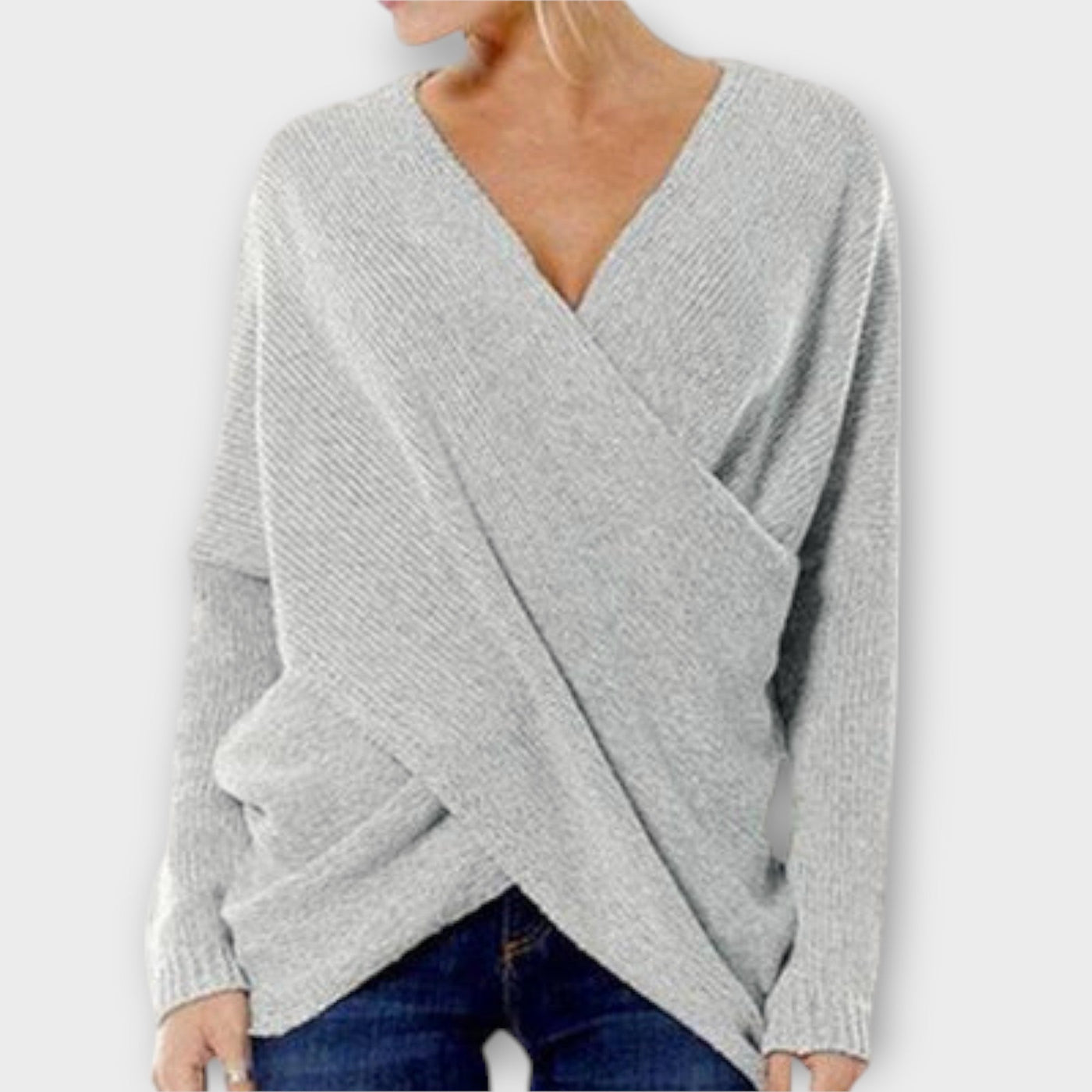 Heidi - Crossed Knit Sweater