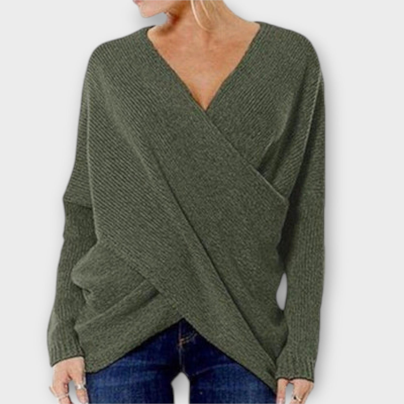 Heidi - Crossed Knit Sweater