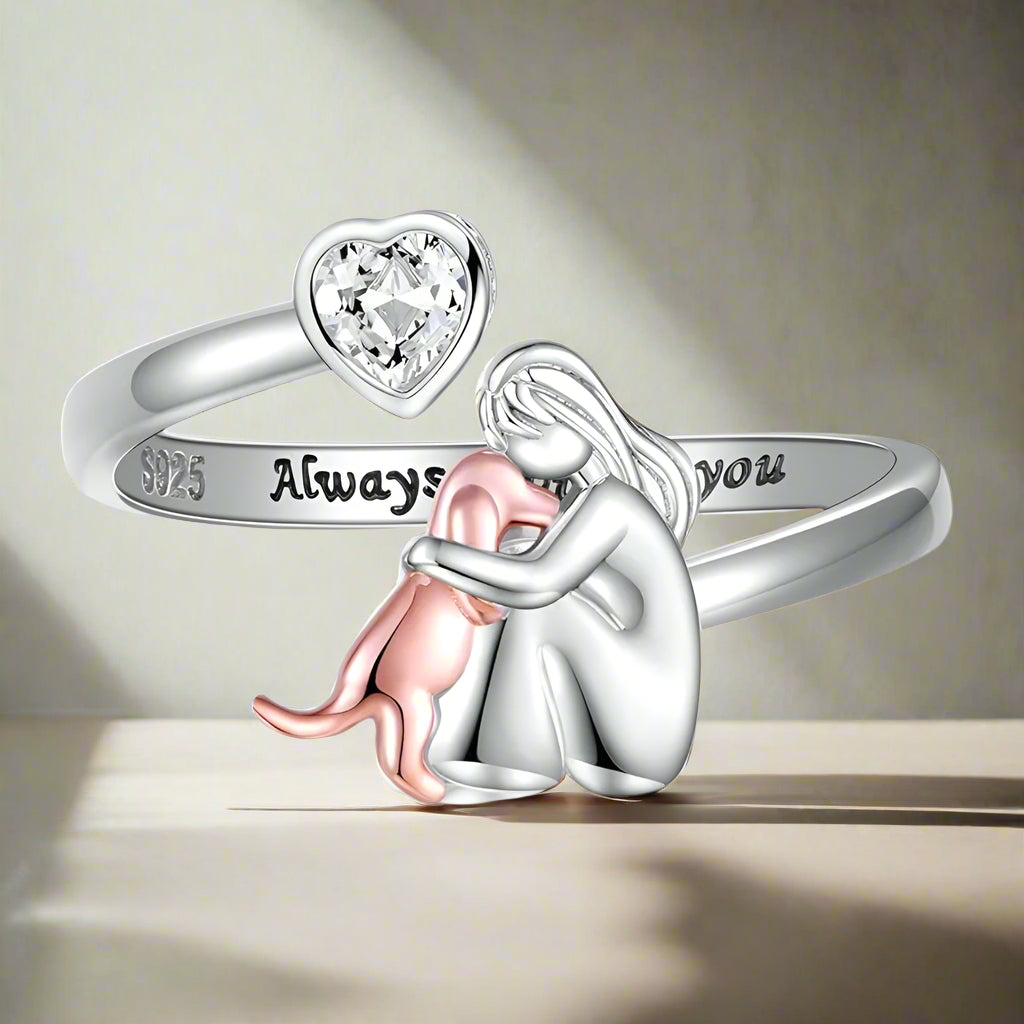 Elisa - Ring with Dog Icon (Pink)