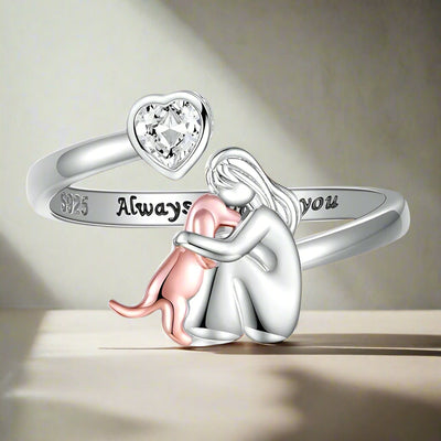 Elisa - Ring with Dog Icon (Pink)